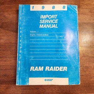Chrysler Import Service Shop Manual 1988 Ram Raider Vol 1 Engine Chassis Body